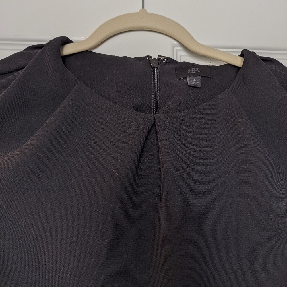Banana Republic Pleated Neck Top Blouse 4 black